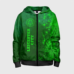 Толстовка на молнии детская Leicester City - green gradient по-вертикали, цвет: 3D-черный