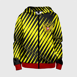 Детская толстовка на молнии Герб РФ абстракция