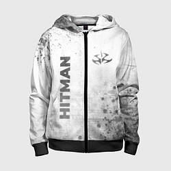 Толстовка на молнии детская Hitman - white gradient вертикально, цвет: 3D-черный
