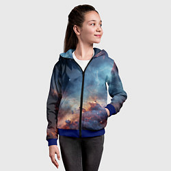 Толстовка на молнии детская Космическая даль, цвет: 3D-синий — фото 2