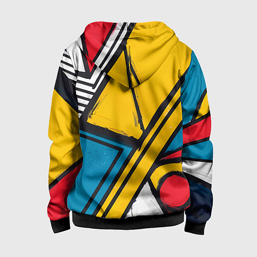 Детская толстовка на молнии Загаражное граффити / 3D-Черный – фото 2