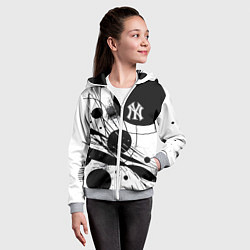 Толстовка на молнии детская New York Yankees baseball team - abstraction, цвет: 3D-меланж — фото 2