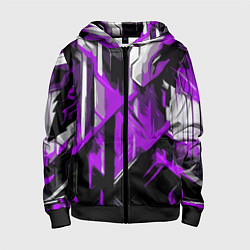 Детская толстовка на молнии White and purple abstraction on a black background