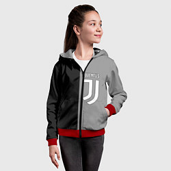 Толстовка на молнии детская Ювентус геометрия, цвет: 3D-красный — фото 2