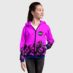 Толстовка на молнии детская Marshmello neon nasa, цвет: 3D-синий — фото 2