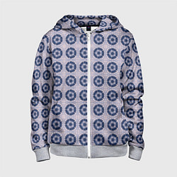 Детская толстовка на молнии Узор синяя плитка