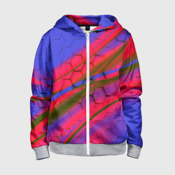 Детская толстовка на молнии Неоновая броня соты