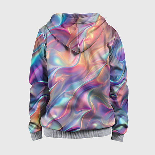Детская толстовка на молнии Перламутровый голографический градиент / 3D-Меланж – фото 2