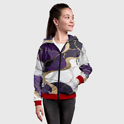 Толстовка на молнии детская Фиолетовый с белым и золотым, цвет: 3D-красный — фото 2