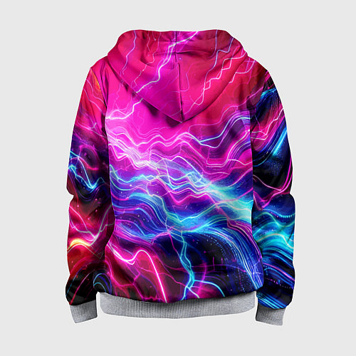 Детская толстовка на молнии Milano - neon abstraction / 3D-Меланж – фото 2