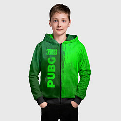 Толстовка на молнии детская PUBG - green gradient по-вертикали, цвет: 3D-черный — фото 2