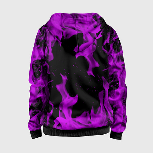Детская толстовка на молнии Неоновый огонь текстура / 3D-Черный – фото 2
