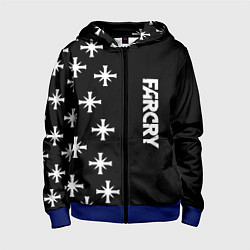 Толстовка на молнии детская Farcry текстура знаки, цвет: 3D-синий
