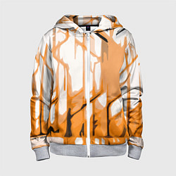 Детская толстовка на молнии Оранжевые полосы на белом фоне