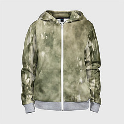 Детская толстовка на молнии Текстура гранж хаки