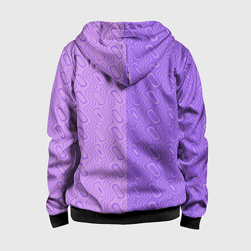 Детская толстовка на молнии Фиолетовые и розовые волны / 3D-Черный – фото 2