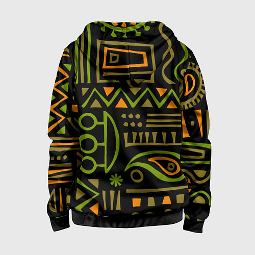 Детская толстовка на молнии Abstract ethnic theme / 3D-Черный – фото 2