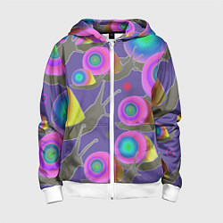 Детская толстовка на молнии Разноцветные улитки - паттерн с градиентом