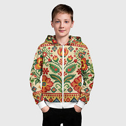 Толстовка на молнии детская Славянский узор и орнамент, цвет: 3D-белый — фото 2