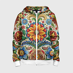Детская толстовка на молнии Русские классические узоры и орнамент