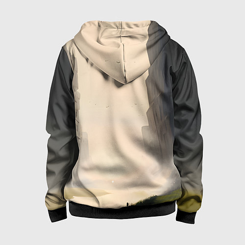 Детская толстовка на молнии Скетч байкер / 3D-Черный – фото 2