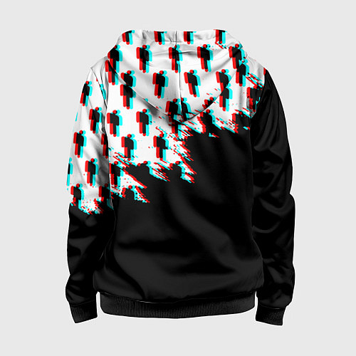 Детская толстовка на молнии Billie Eilish pattern glitch / 3D-Черный – фото 2