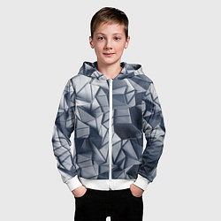 Толстовка на молнии детская Геометрические грани, цвет: 3D-белый — фото 2