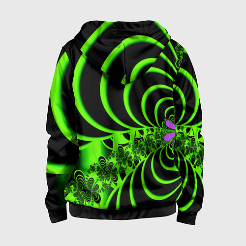 Детская толстовка на молнии Оптические иллюзии абстракция / 3D-Черный – фото 2