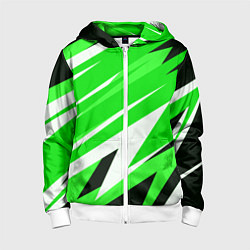 Детская толстовка на молнии Geometry stripes green