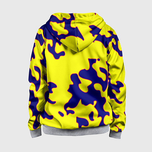 Детская толстовка на молнии Российская империя камуфляж желтый / 3D-Меланж – фото 2