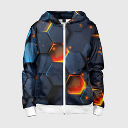 Детская толстовка на молнии Шестигранники с подсветкой