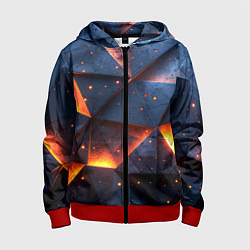 Детская толстовка на молнии Геометрический рендер с эффектом свечения