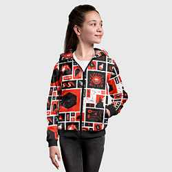 Толстовка на молнии детская Dungeons and dragons pattern, цвет: 3D-черный — фото 2