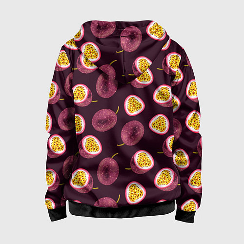 Детская толстовка на молнии Маракуйя паттерн / 3D-Черный – фото 2
