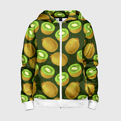 Детская толстовка на молнии Киви цветной паттерн