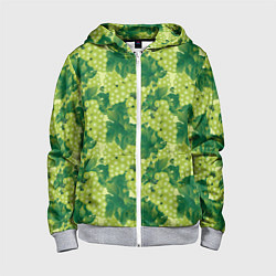 Толстовка на молнии детская Виноградный цветной паттерн, цвет: 3D-меланж