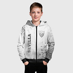 Толстовка на молнии детская Sevilla - white gradient вертикально, цвет: 3D-черный — фото 2