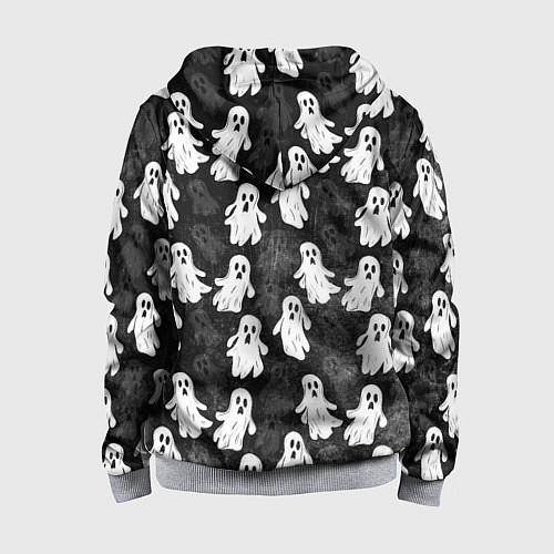 Детская толстовка на молнии Паттерн с призраками / 3D-Меланж – фото 2