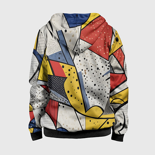 Детская толстовка на молнии Поп-арт яркая абстракция / 3D-Черный – фото 2