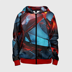 Детская толстовка на молнии Камни в красном освещении