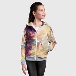 Толстовка на молнии детская Слияние цветов, цвет: 3D-меланж — фото 2