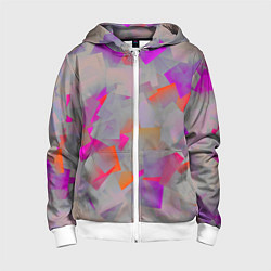 Детская толстовка на молнии Розово-фиолетовые осколки