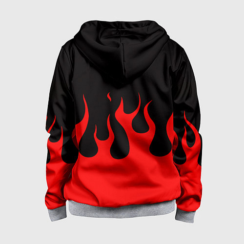 Детская толстовка на молнии Linkin park logo fire / 3D-Меланж – фото 2