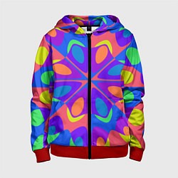Детская толстовка на молнии Оптический узор красочная мозаика