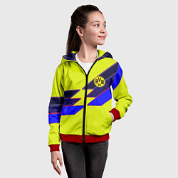 Толстовка на молнии детская Боруссиа текстура спорт, цвет: 3D-красный — фото 2