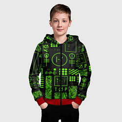 Толстовка на молнии детская Twenty one pilots neon, цвет: 3D-красный — фото 2
