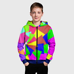 Толстовка на молнии детская Разноцветная мозаика, цвет: 3D-синий — фото 2