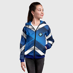 Толстовка на молнии детская BMW metalic blue abstract, цвет: 3D-синий — фото 2
