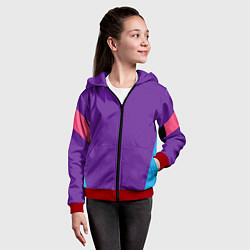 Толстовка на молнии детская Стиль 90-х геометрия спортивная, цвет: 3D-красный — фото 2