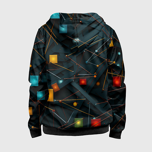 Детская толстовка на молнии Геометрическая абстракция / 3D-Черный – фото 2